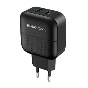 Сетевое зарядное устройство Borofone BA46A Premium PD+QC3.0 charger, Чёрное