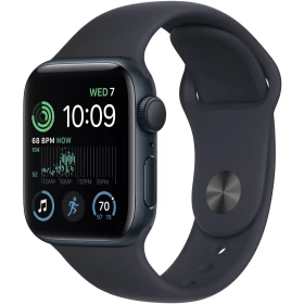 Apple Watch SE 2022, 40 mm, алюминий цвета "тёмная ночь", спортивный ремешок "тёмная ночь" (MNJT3)