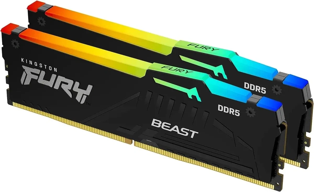 Оперативная память Kingston FURY Beast Black RGB 32 ГБ, DDR5, 2х16 ГБ, 6000 МГц, 30-36-36 (KF560C30BBEAK2-32). Фото 2