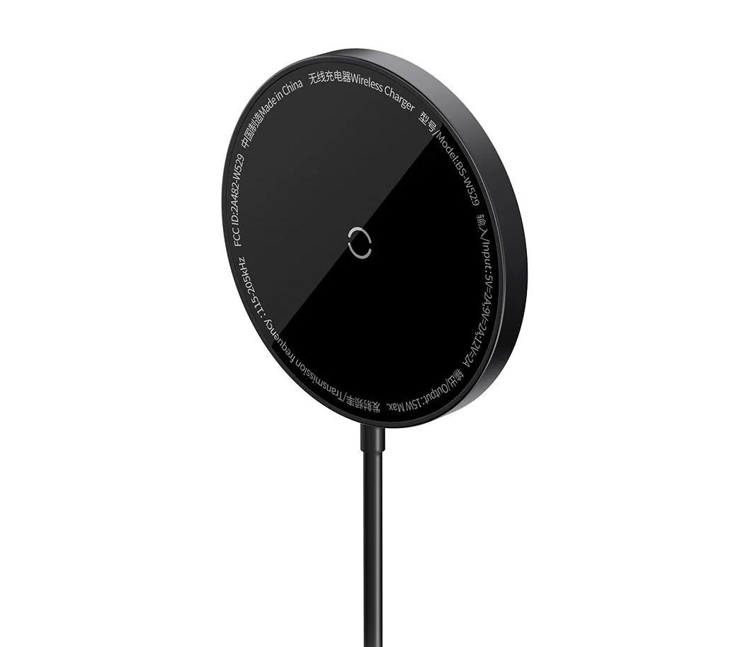 Беспроводное зарядное устройство Baseus Simple Mini3 Magnetic Wireless Charger 15W, Black (CCJJ040001). Фото 4