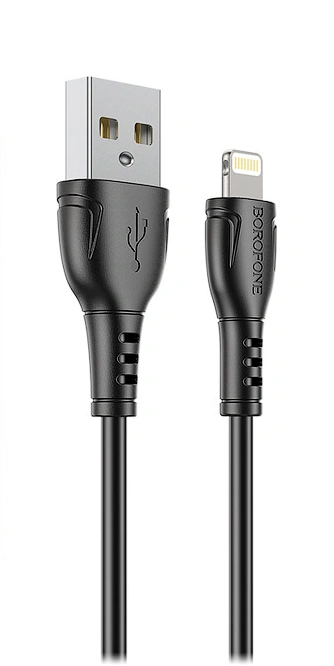 Кабель Borofone BX51 Triumph USB For Lightning 2.4A 1м, Чёрный. Фото 1