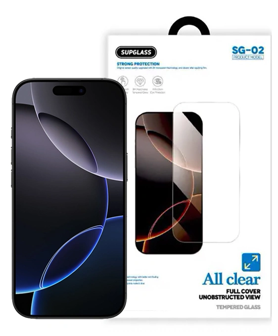 Защитное стекло SupGlass для iPhone 16 Pro 3D SG-02, Безрамочное. Фото 1