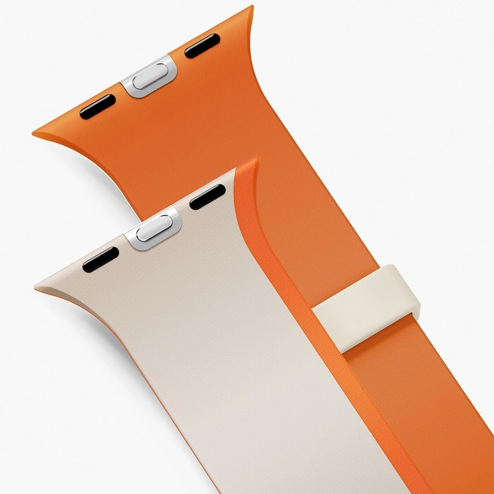Ремешок Uniq для Apple Watch 44/45/49мм Revix IV reversible Magnetic, Clay/Volt Orange (49MM-REV4CLYVORG). Фото 3