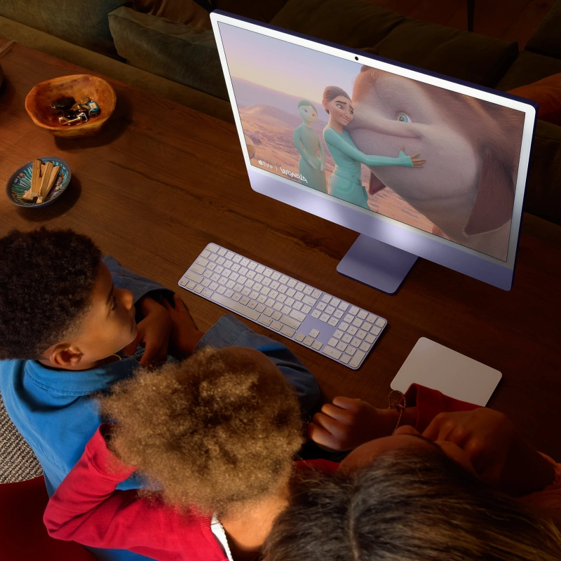 Apple iMac 24" Retina 4,5K, (MWUF3RU/A) (M4, 8C CPU, 8C GPU, 16 ГБ, 256 ГБ SSD, 2024), Blue. Фото 5