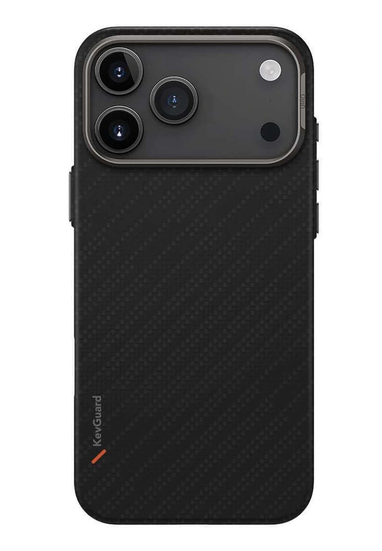 Накладка Uniq KEVA EDGE Full Kevlar MagSafe для iPhone 18 Pro / 17 Pro, Carbon Black (IP6.3P(2025)-KEVAEDMCBLK). Фото 2
