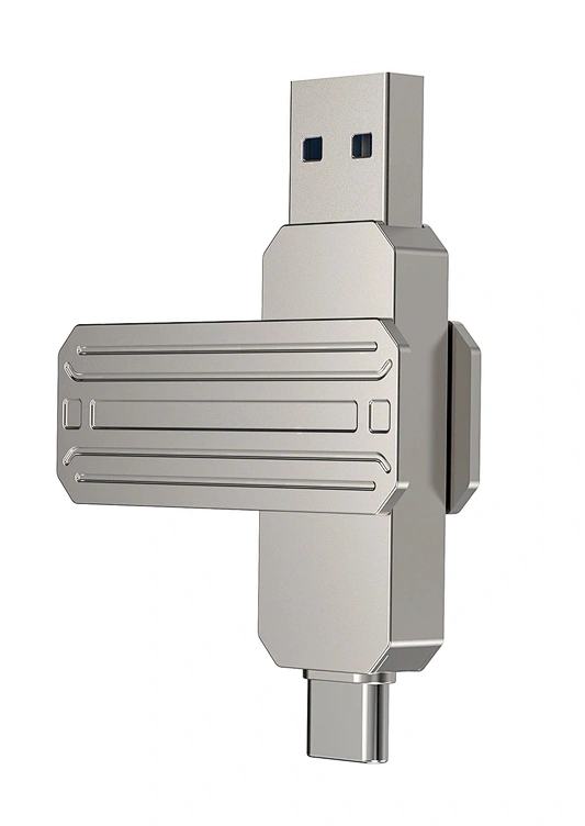 Накопитель Wiwu Infinite 2in1 USB3.2 Flash Drive USB Type-C 32Gb, Silver (Wi-FD003). Фото 1