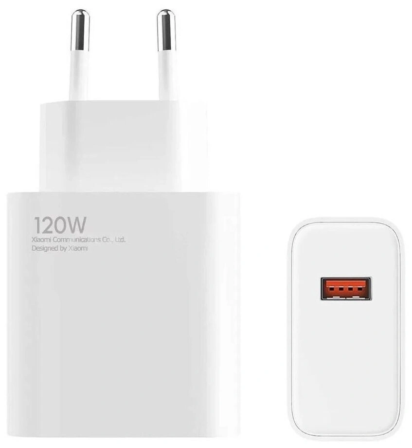 Сетевое зарядное устройство XiaoMi 120W GaN Charger (Type-A) + кабель Type-A to Type-C (MDY-13-EE), Белое. Фото 1