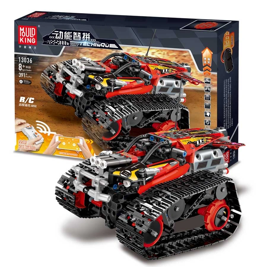 Конструктор Mould King Technique 13036. Трюковый вездеход красный, 391 деталь, пульт ДУ, двигатель. Фото 1