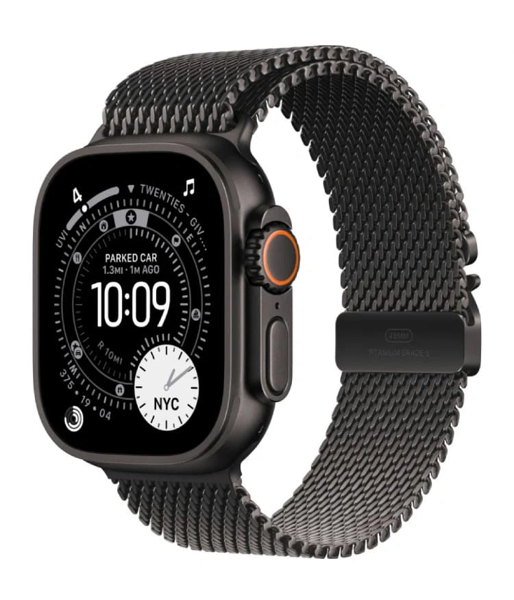 Apple Watch Ultra 3 (2025) GPS+Cellular 49mm, Black Titanium ремешок Black Titanium Milanese Loop", размер M 145–190 mm (MF1Q4). Фото 1