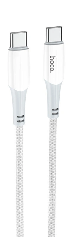 Кабель Hoco X70 Ferry Type-C to Type-C , 3А, PD60W, 1м, Белый. Фото 1
