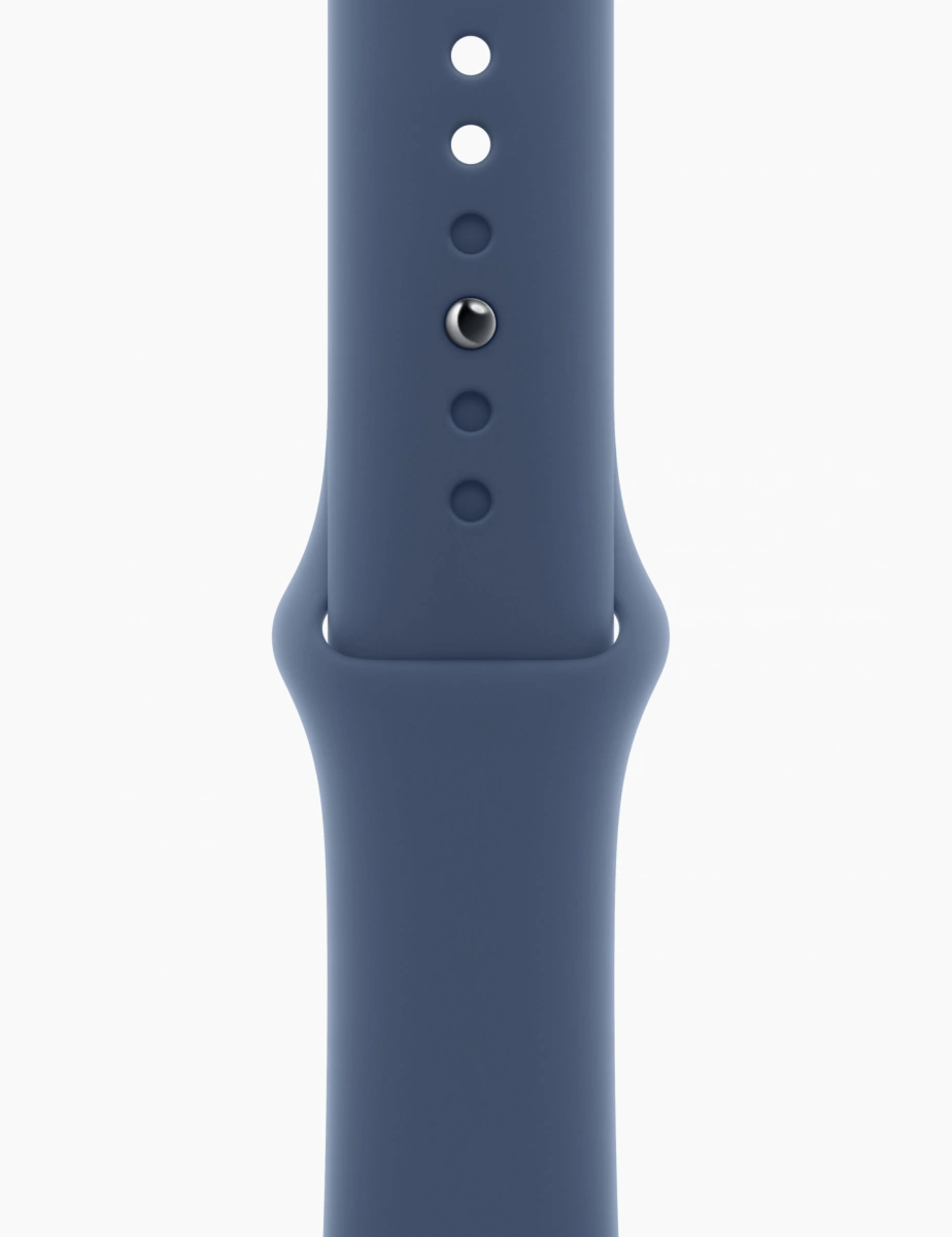 Apple Watch SE 2024, 40 мм, алюминий цвета "серебро", Denim Sport Band, S/M (MXEC3). Фото 3