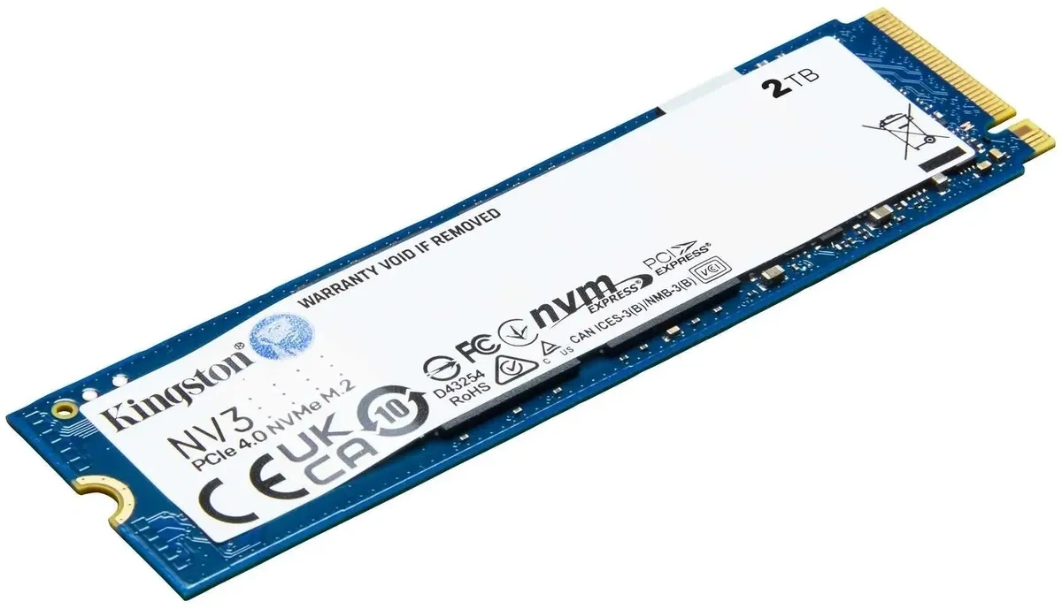 SSD накопитель Kingston NV3 SNV3S/2000G 2ТБ, M.2 2280, PCIe 4.0 x4, NVMe, M.2 (SNV3S/2000G). Фото 2