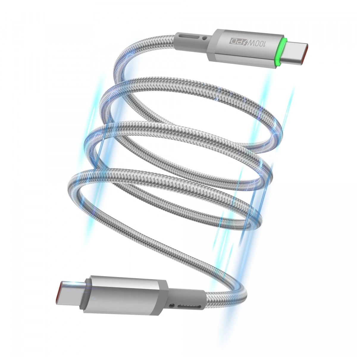 Кабель Wiwu Magnetic Maglink Type-C to Type-C 100W 1m, Серый (Wi-C084). Фото 4