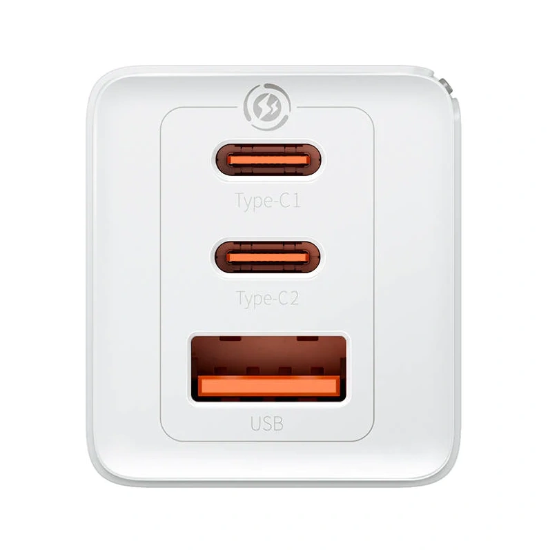Сетевое зарядное устройство Baseus GaN5 Pro Fast Charger 2C+U 65W, White (CCGP120202). Фото 2