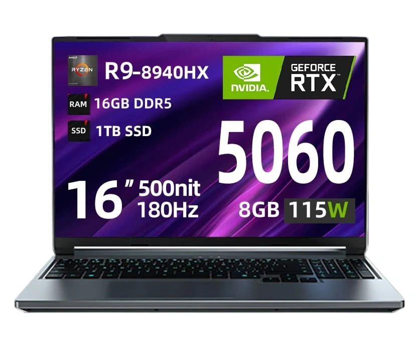 Ноутбук Mechrevo Dragon 16 Pro Black (16" R9 8940HX, 16GB, 1TB SSD, RTX 5060, Windows 11). Фото 1