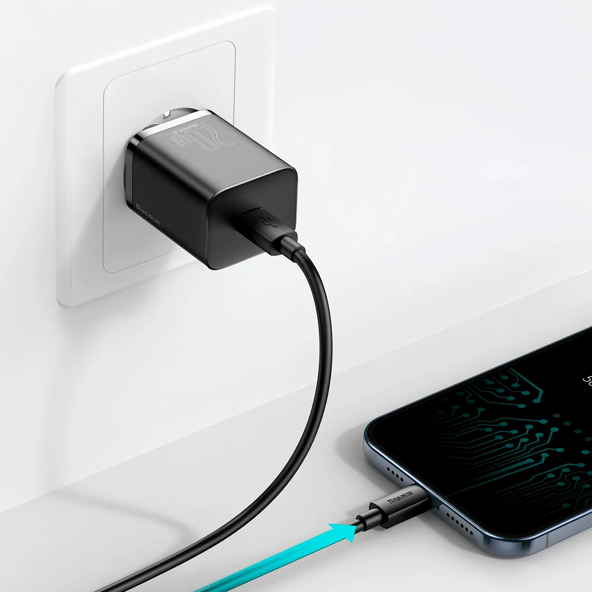 Сетевое зарядное устройство Baseus Super Si Quick charger 1C 20W EU, Black (CCSUP-B01). Фото 7