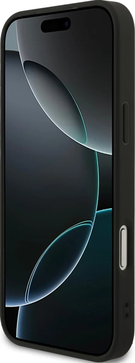 Накладка Guess для iPhone 17 Pro PU Saffiano with Classic metal logo (MagSafe), Чёрная (GUHMP17LPSAHMCK). Фото 5