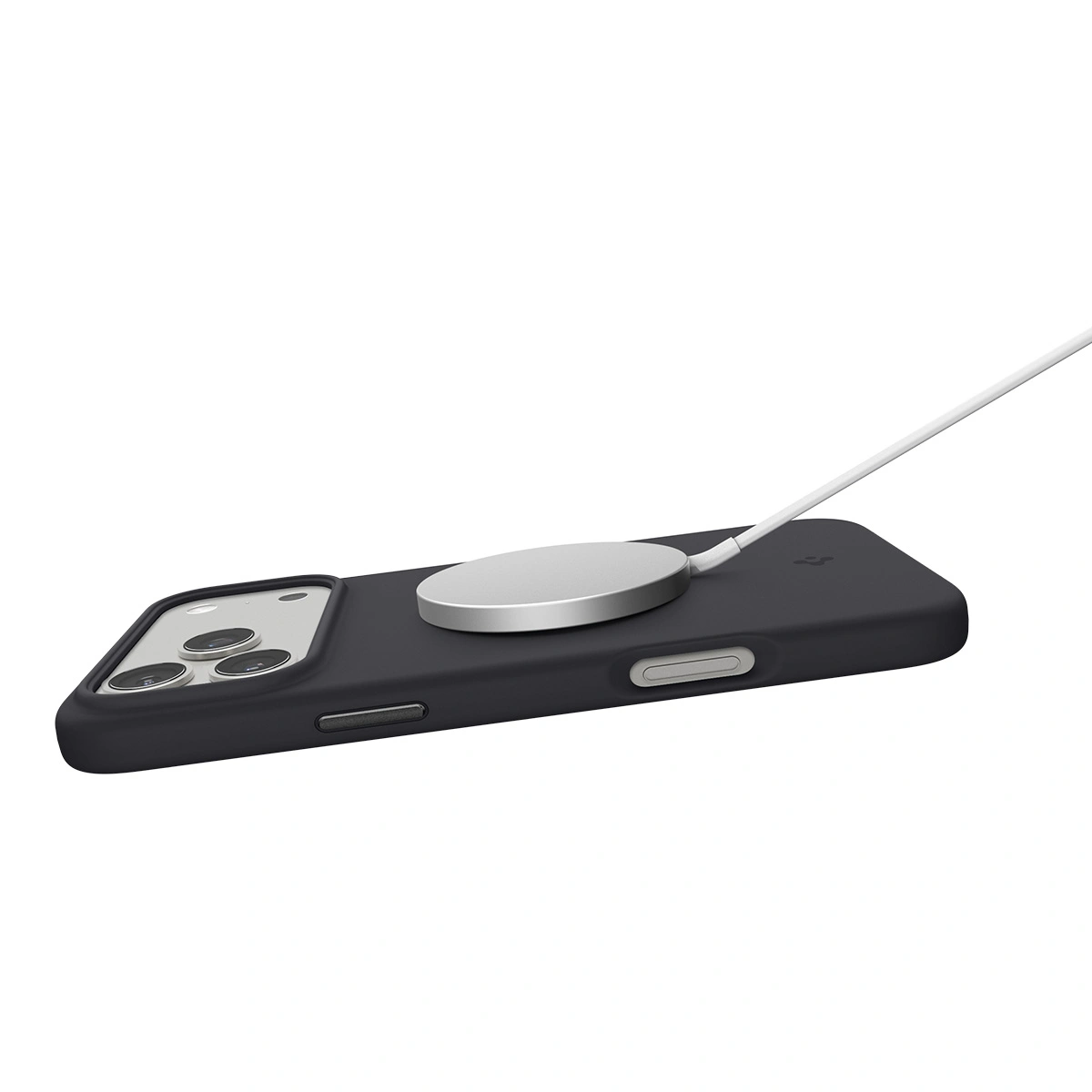 Накладка Spigen Silicone Fit (MagSafe) для iPhone 17 Pro Max, Чёрная матовая (ACS10270). Фото 7