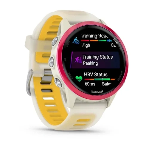 Умные часы Garmin Forerunner 570 42mm Raspberry Aluminum with Translucent Bone/Mango (010-02970-42). Фото 3