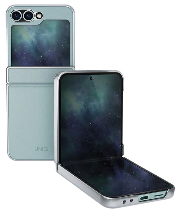 Чехол Uniq Hybrid для Samsung Galaxy Z Flip6/Z Flip5 ORA Premium leatherette, Mint (GZFLIP6HYB-ORAMNT). Фото 1