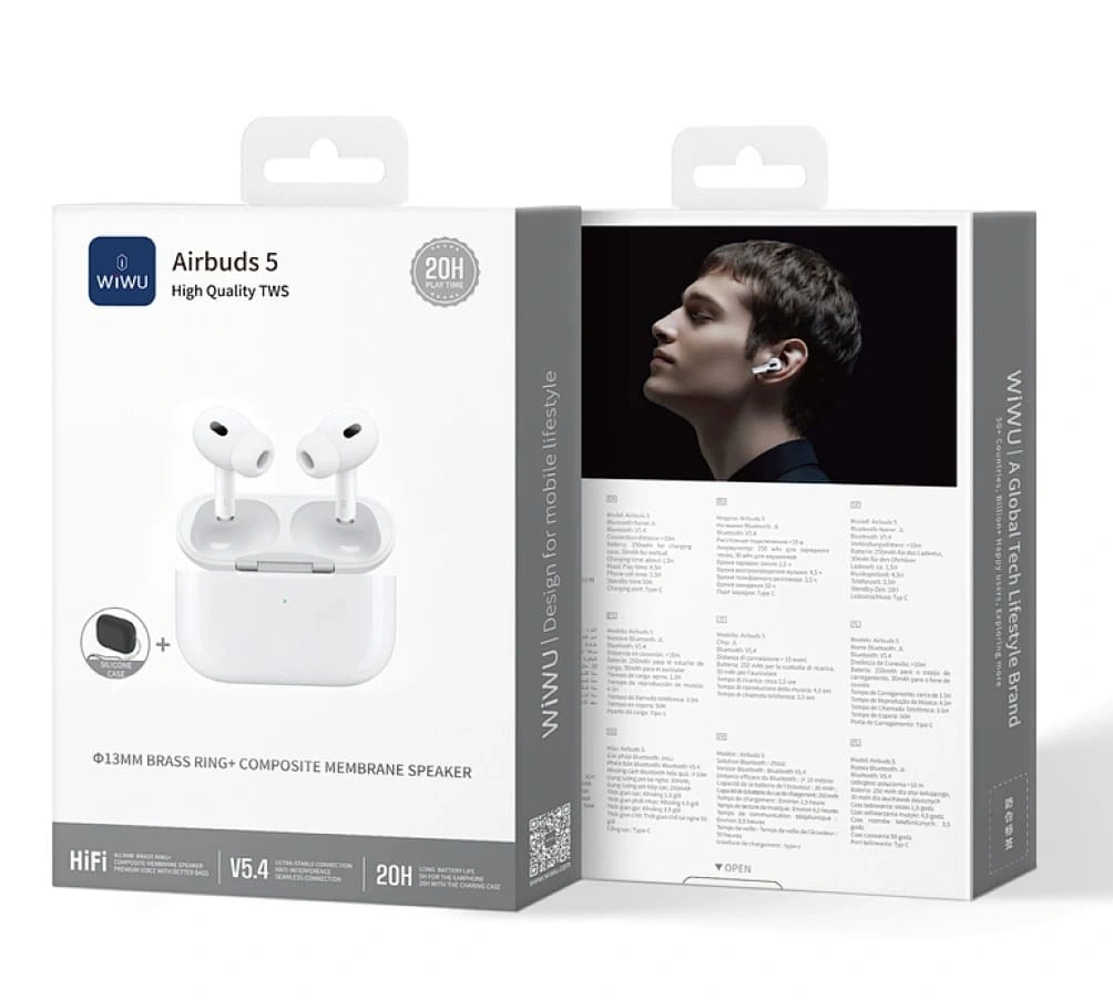 Беспроводные наушники Wiwu Airbuds 5, White. Фото 7