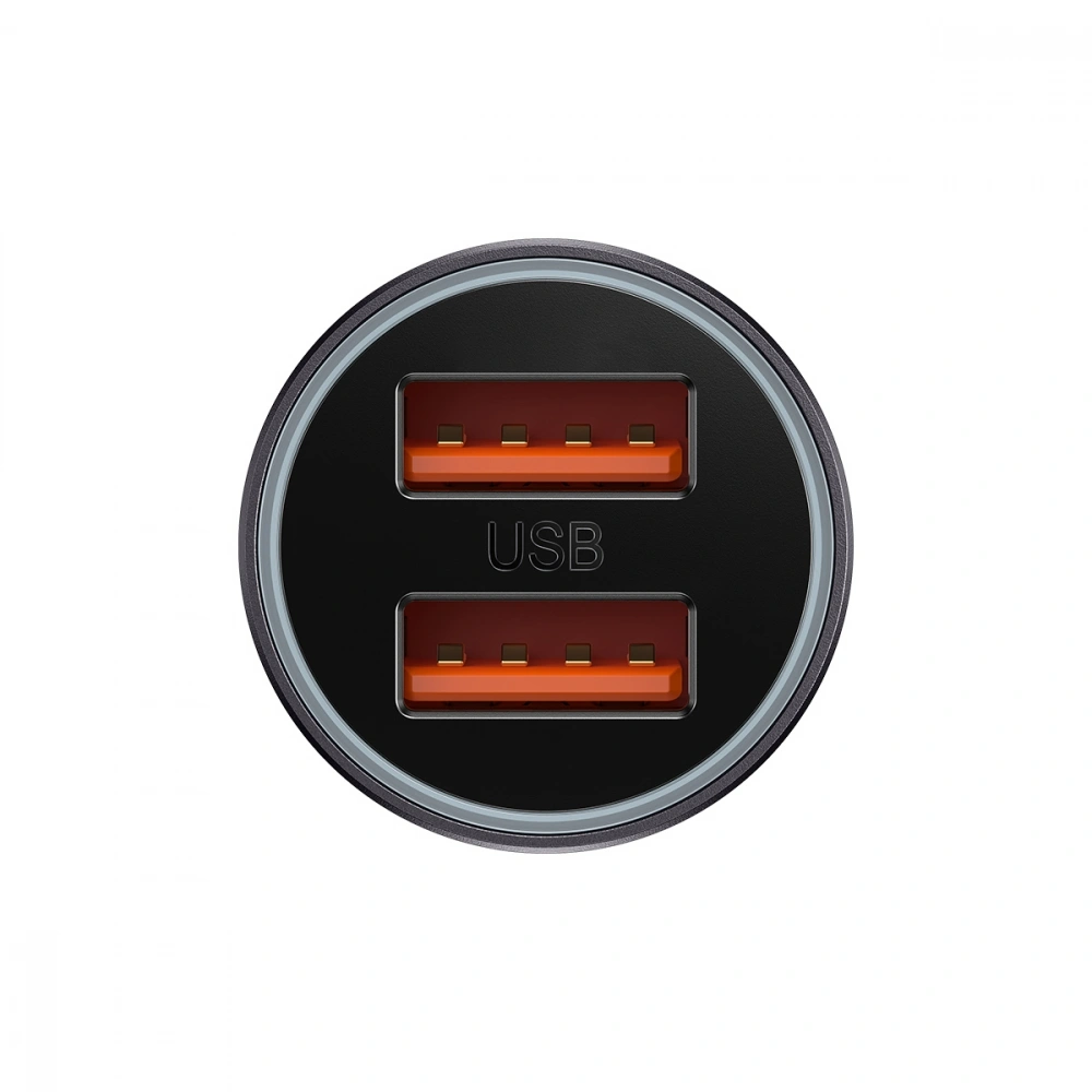 Автомобильное зарядное устройство Baseus Golden Contactor Max Dual Fast Charger U+U 60W, Тёмно-серый (CGJM000013). Фото 2