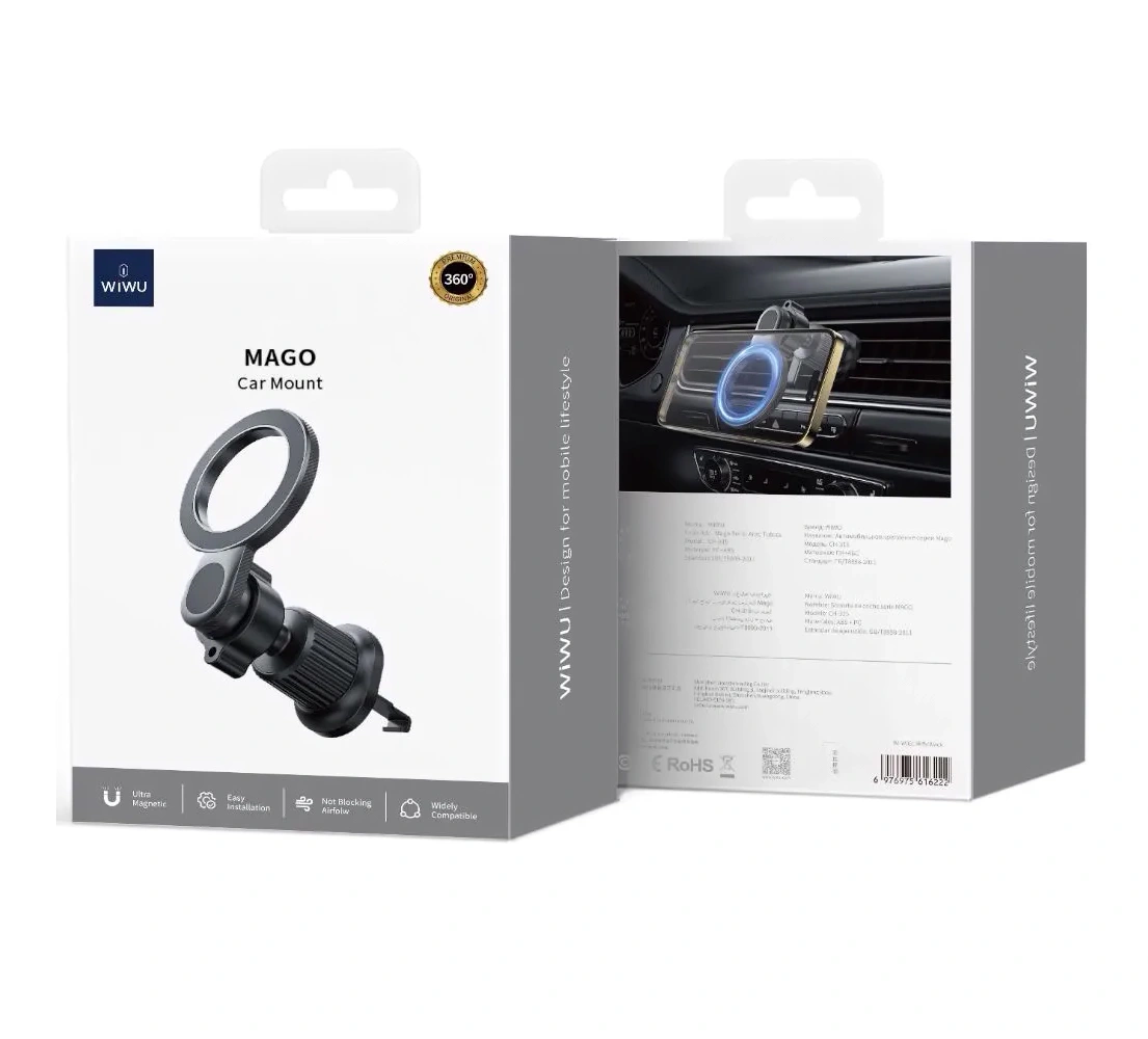 Держатель Wiwu Wi-W051 MAGO Series Magsafe Car Mount, Чёрный. Фото 2