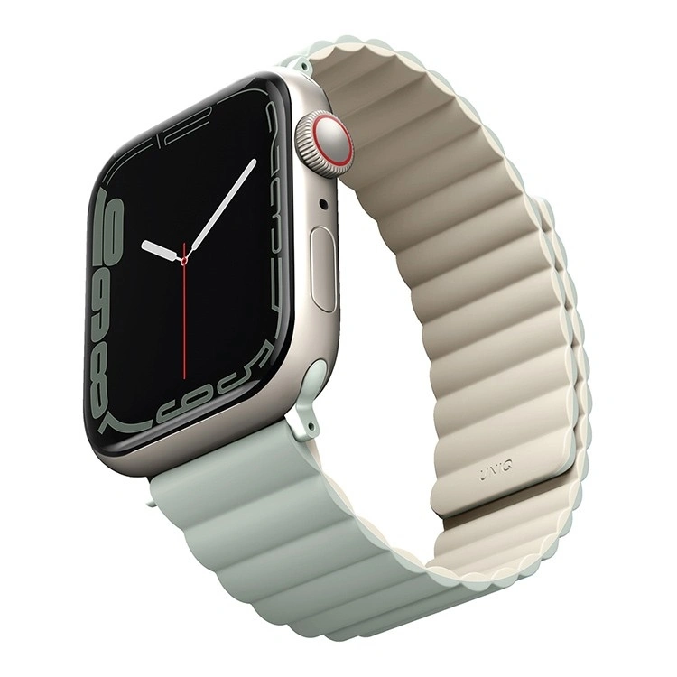 Ремешок Uniq для Apple Watch 38/40/41/42мм Revix Reversible Magnetic Silicone Strap, Sage/Beige (41MM-REVSAGBEG). Фото 1