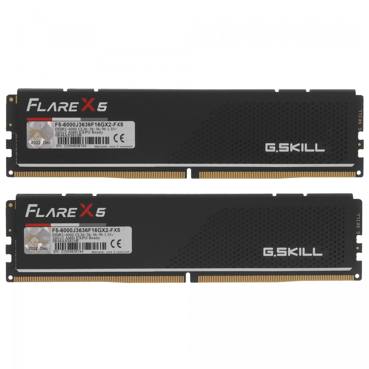 Оперативная память G.Skill Flare X5 32Гб (2x16GB) DDR5-6000 DIMM, CL-36-36-36-96, Чёрный (F5-6000J3636F16GX2-TZ5N). Фото 2