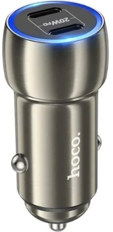 Автомобильное зарядное устройство Hoco Z48 Tough 40W, Серое. Фото 1