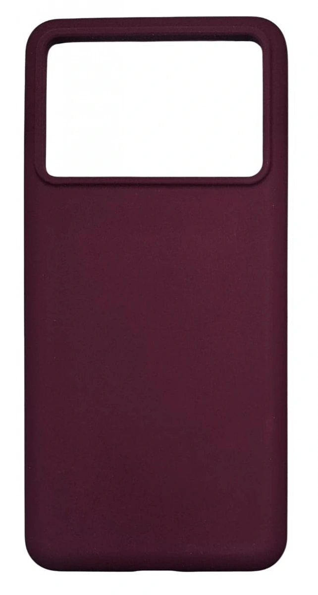 Накладка Silicone Case Logo для Poco X6 Pro 5G, Винная. Фото 1