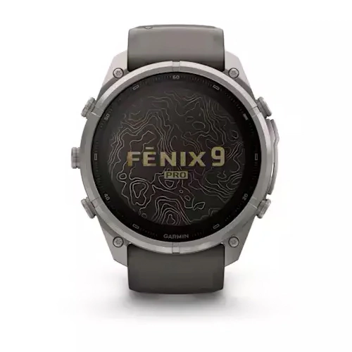 Умные часы Garmin Fenix 9 Pro 51MM, SOLAR, LTE, Titanium with pebble gray/silver gray silicone band. Фото 2
