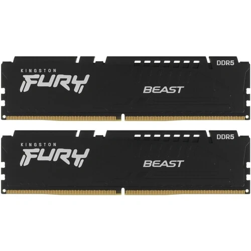 Оперативная память Kingston FURY Beast Black 32Гб, DDR5, 2х16 ГБ, 6000 МГц, 36-38-38 (KF560C36BBEK2-32). Фото 1