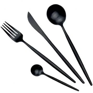 Набор столовых приборов Maison Maxx Stainless Steel Cutlery Set, Чёрный (CYZ-001H). Фото 3