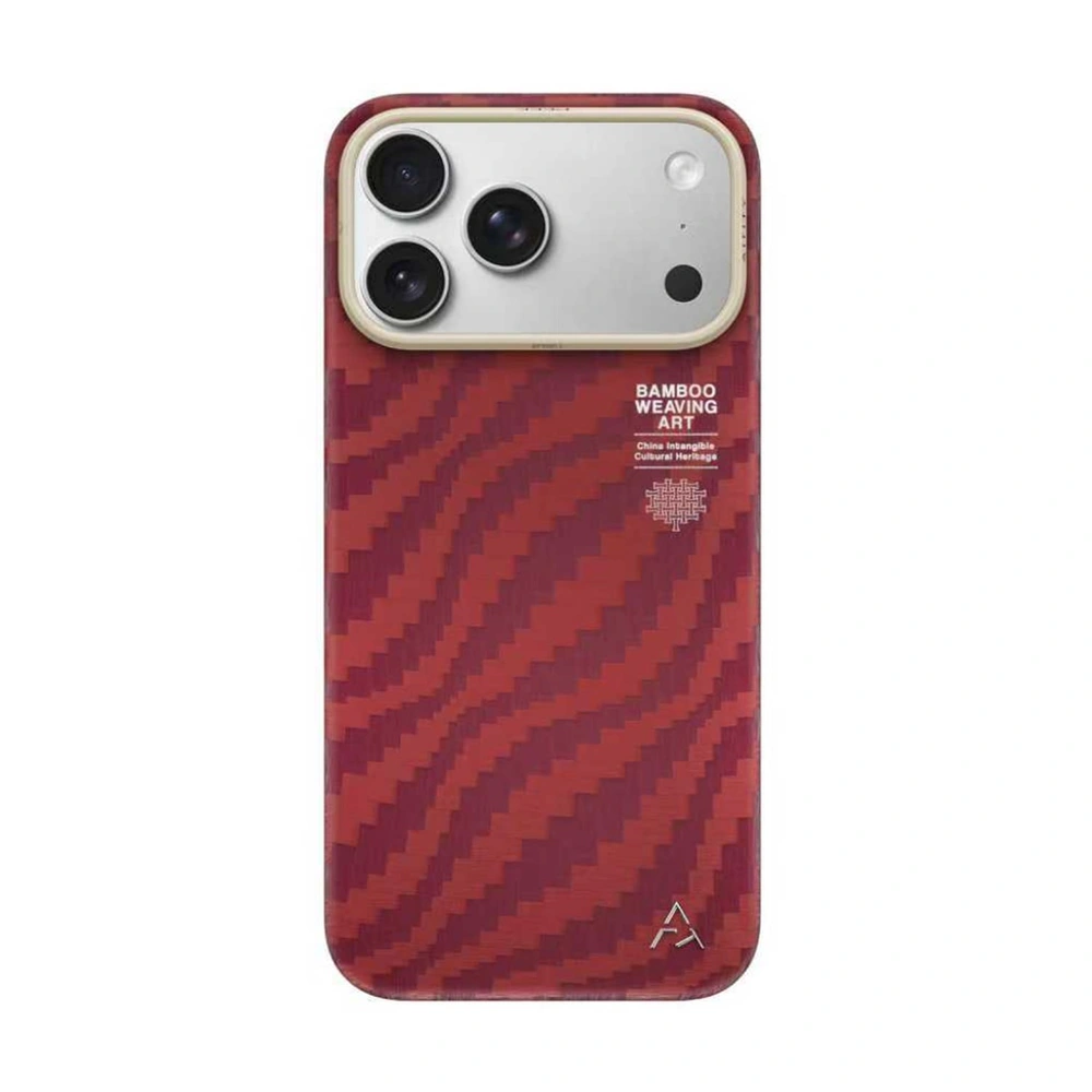 Накладка AIRITY для iPhone 17 Pro / 18 Pro Bamboo Shadow Orient (MagSafe), Claret Red (MS-00014142). Фото 1