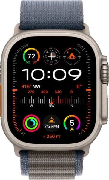Apple Watch Ultra 2 GPS+Cellular 49mm, ремешок "Blue Alpine Loop" размер M 145-190 mm (MREP3). Фото 2
