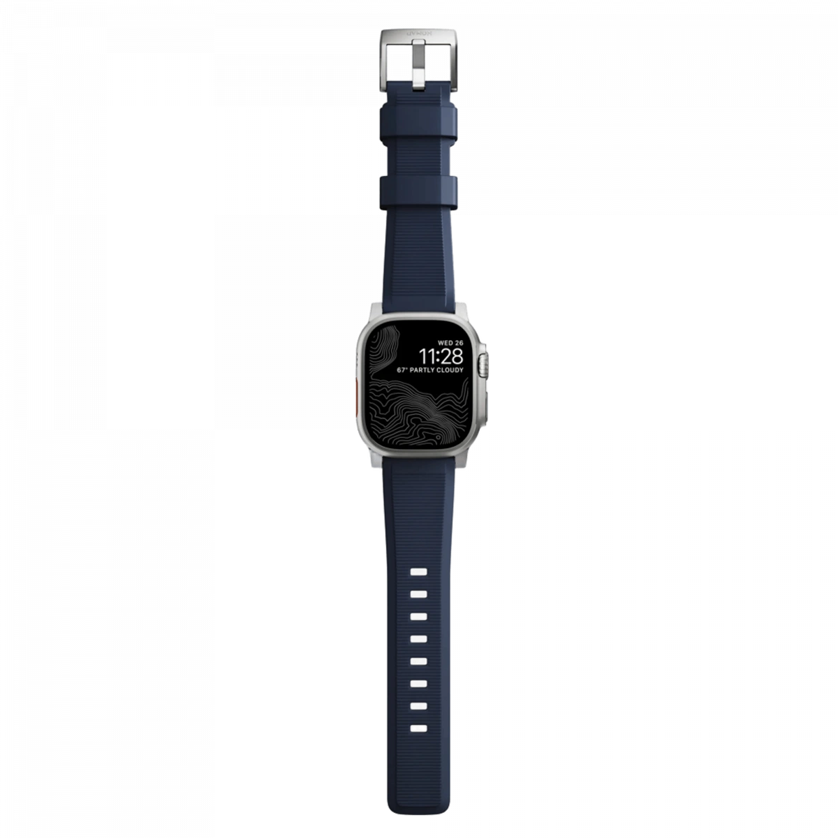 Ремешок Nomad Rugged Band для Apple Watch 42/44/45/49мм, Silver/Atlantic Blue (NM01296485). Фото 6