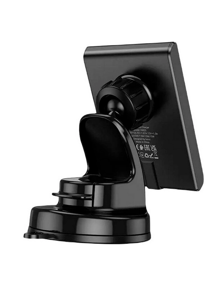 Держатель с беспроводной зарядкой Hoco HW20, Чёрный. Фото 2