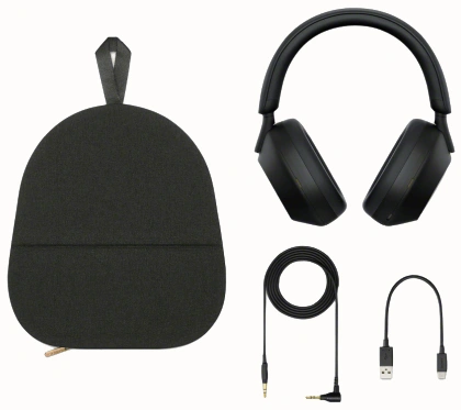 Беспроводные наушники Sony WH-1000XM5/B с шумоподавлением, Чёрные. Фото 8