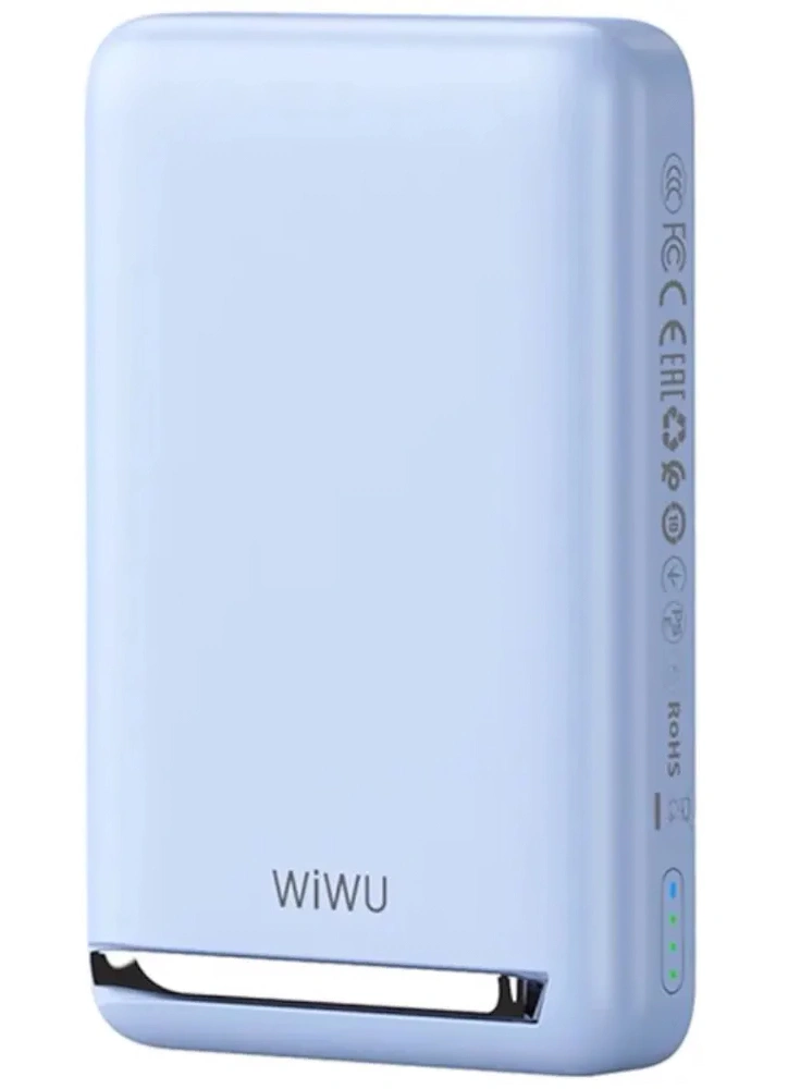 Внешний аккумулятор Wiwu Wi-P043 Magnetic Power Bank 10000 mAh 20W, Голубой. Фото 2