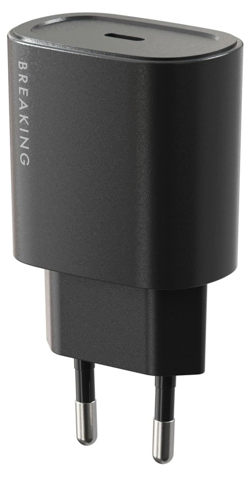 Сетевое зарядное устройство Breaking USB-C P-06 25W, Чёрный (22241). Фото 1