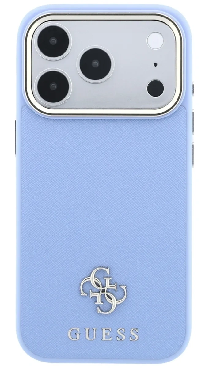 Накладка Guess для iPhone 18 Pro Max / 17 Pro Max Saffiano 4G Small Metal logo&Cam Hard (MagSafe), Light Blue (GUHMP18X6PSA4DMB). Фото 3