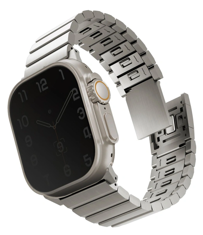 Ремешок Uniq для Apple Watch 44/45/46/49мм Strova MAG Strap Link Steel, Silver (49MM-STRVMSIL). Фото 1
