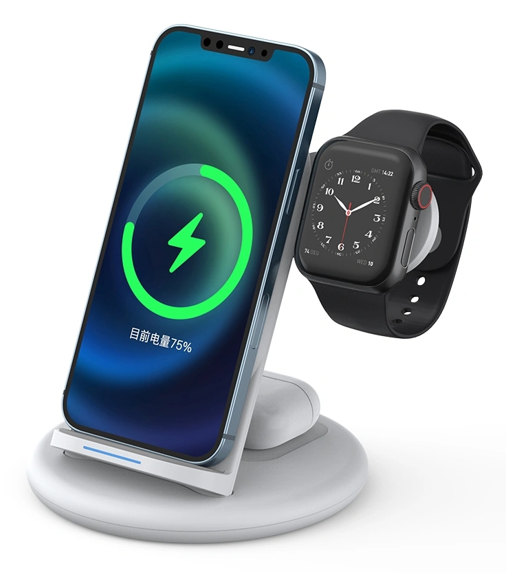 Беспроводное зарядное устройство Wiwu Power Air 3 в 1, Белое (PA3in1). Фото 3