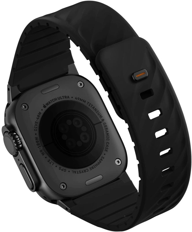 Ремешок Uniq FLUO Silicone Rubber для Apple Watch 44/45/49мм, Rubber Black (49-40MM-FLUOMBLK). Фото 2