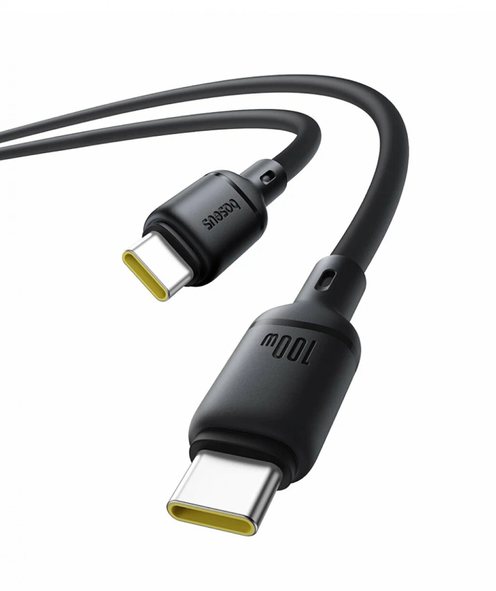 Кабель Baseus Silky Series Type-C to Type-C 100W 2м, Чёрный (P10377704113-01). Фото 3