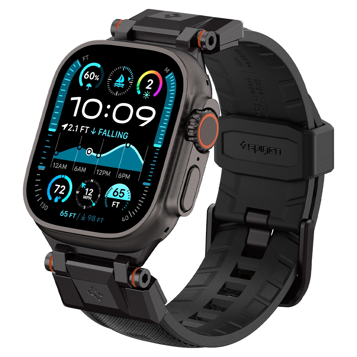 Ремешок Spigen Durapro Armor для Apple Watch 44/45/46/49мм, Чёрный (AMP09229). Фото 2