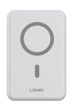 Внешний аккумулятор с возможностью беспроводной зарядки LDNIO PQ16 10000mAh Magnetic Wireless Power Bank, Белый. Фото 1