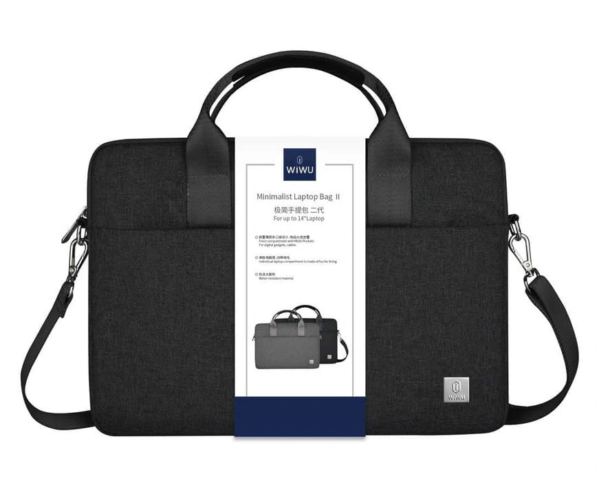 Сумка для ноутбука Wiwu Minimalist Laptop Bag 2 15.6", Black. Фото 4