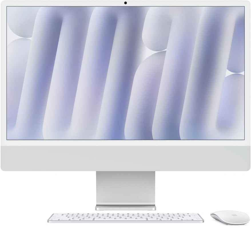 Apple iMac 24" Retina 4,5K, (MWUC3RU/A) (M4, 8C CPU, 8C GPU, 16 ГБ, 256 ГБ SSD, 2024), Silver. Фото 1